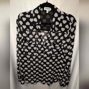 EXPRESS The Portfino Shirt Heart Blouse M EUC